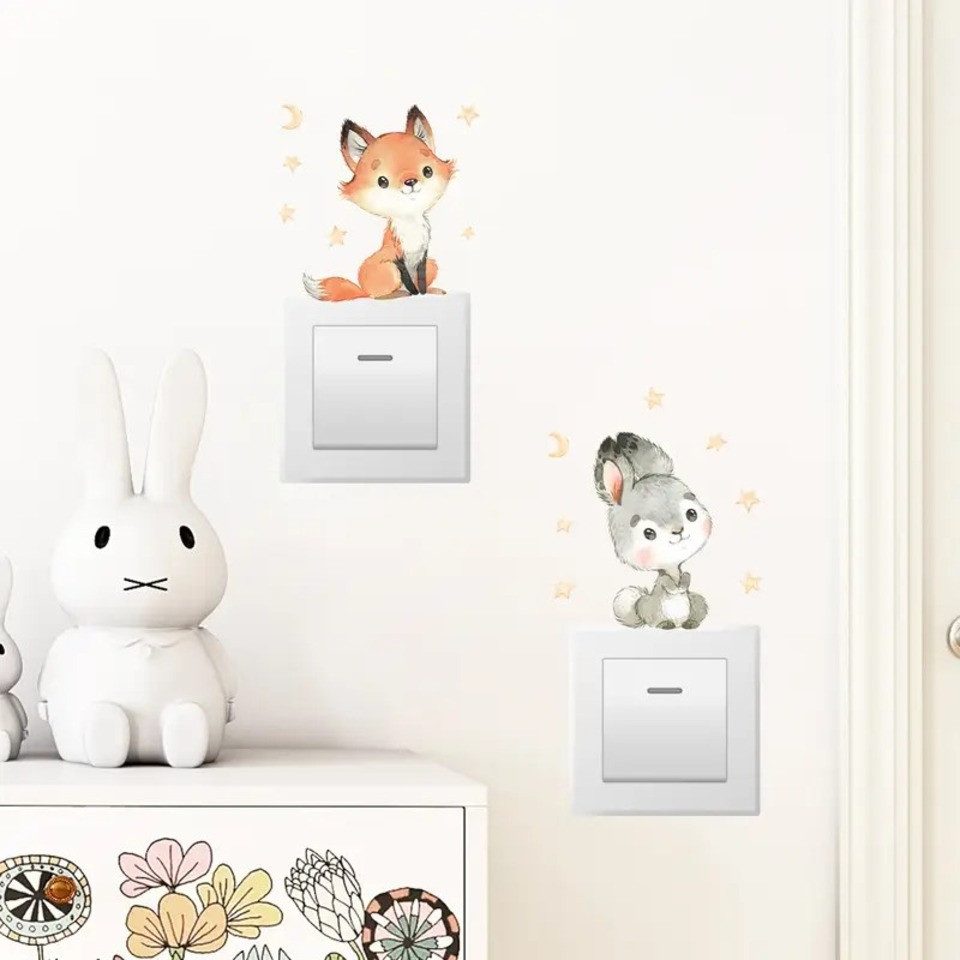 Montegoni Wandtattoo Eichhörnchen & Hase Wandsticker – Tierdeko für Kinderzimmer, Hochwertiges Material, Realistische & farbenfrohe Designs. – Bild 5 von 5