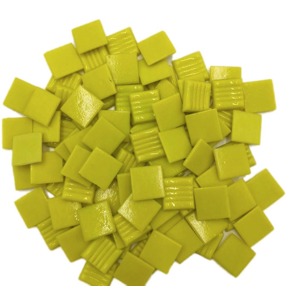 Armena Mosaikfliesen Glasmosaikfliesen Bastel Mosaiksteine 2cm(900g) für Deko & Handarbeit, gelb