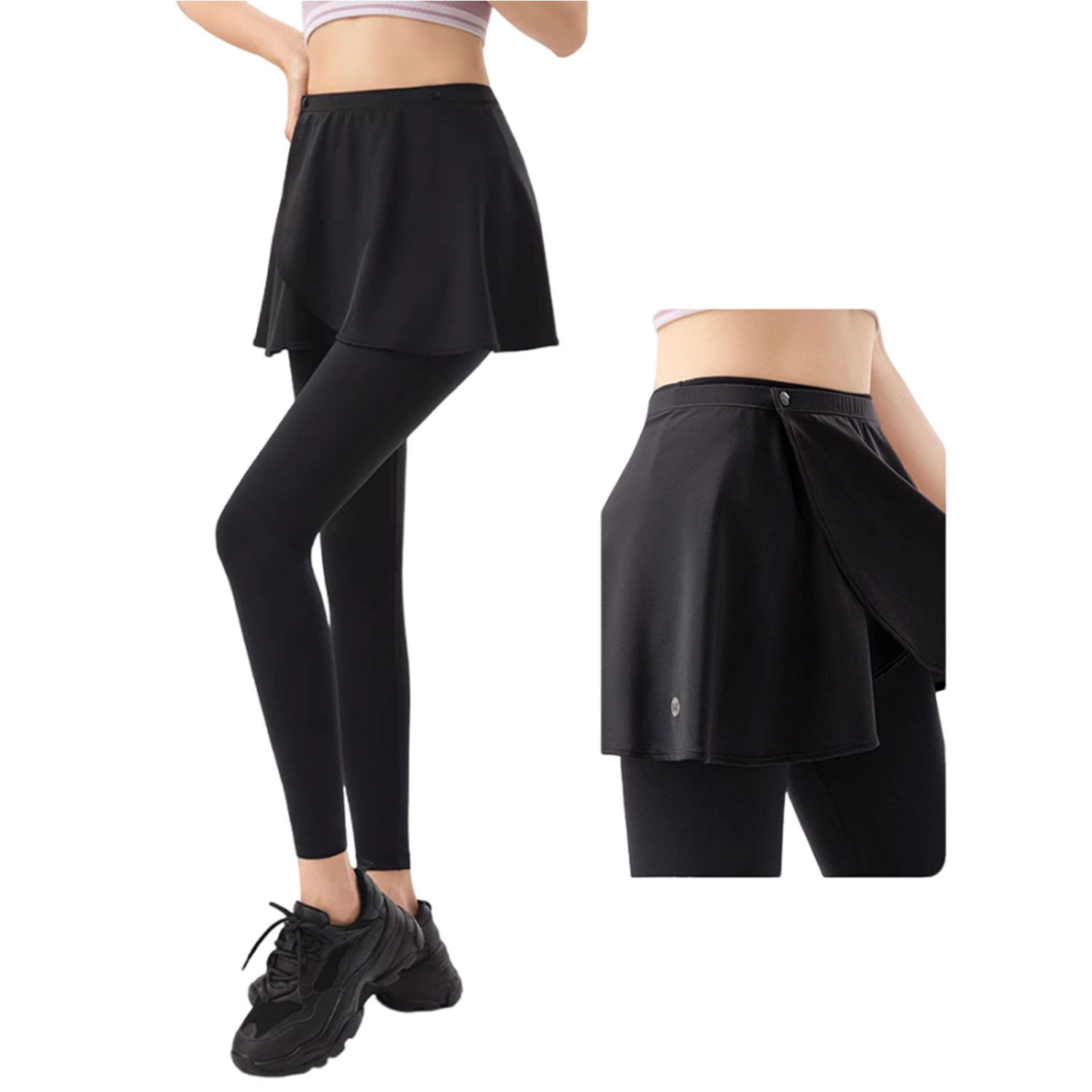 Refttenw Yogahose Einteiliger hüftbedeckender Rock, Yoga-Rockbezug Anti-Exp günstig online kaufen