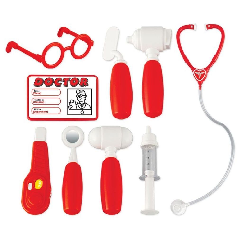 Pilsan Spielzeug-Arztkoffer Kinder Doktorset 03310, 11-tlg, Stethoskop,  Spritze, Brille im Arztkoffer