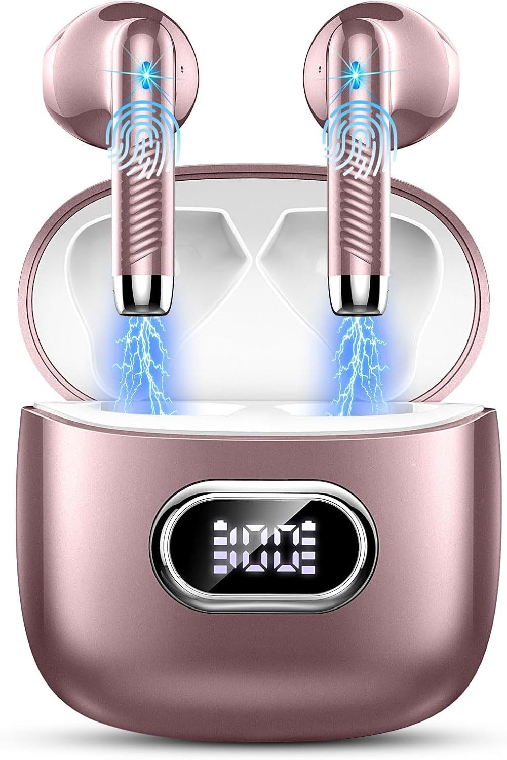 BRAIDOL Bluetooth Наушники In Ear Наушники Kabellos Bluetooth 5.3 Наушники (mit 4 HD Mic, 2024 Kabellose Наушники 42Std ENC Noise Cancelling Earbuds Tiefer Bass, Sprachsteuerung,Ultraleicht Ohrhörer, IP7 Wasserdicht Ohrhörer LED-Anzeige USB-C)