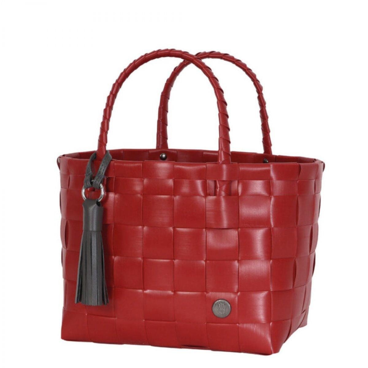 Handed By Einkaufskorb Handed By Сумки для покупок Paris Mini Crimson Red mit Quaste in Dark Grey