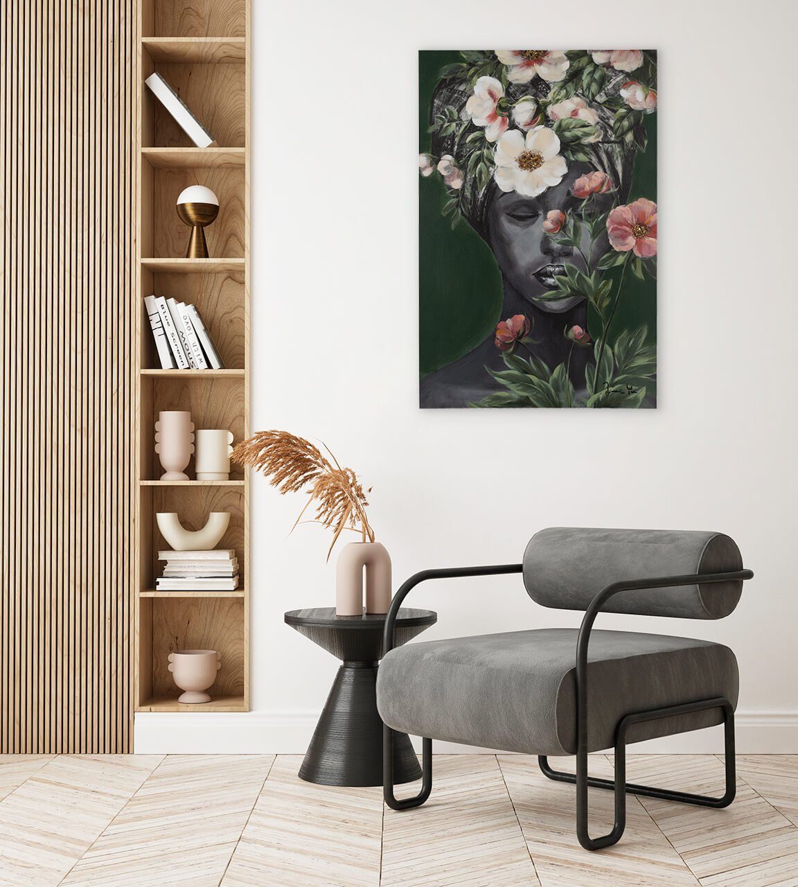 KUNSTLOFT Gemälde Spell of 60x90 Wandbild cm, 100% HANDGEMALT Leinwandbild Nature Wohnzimmer