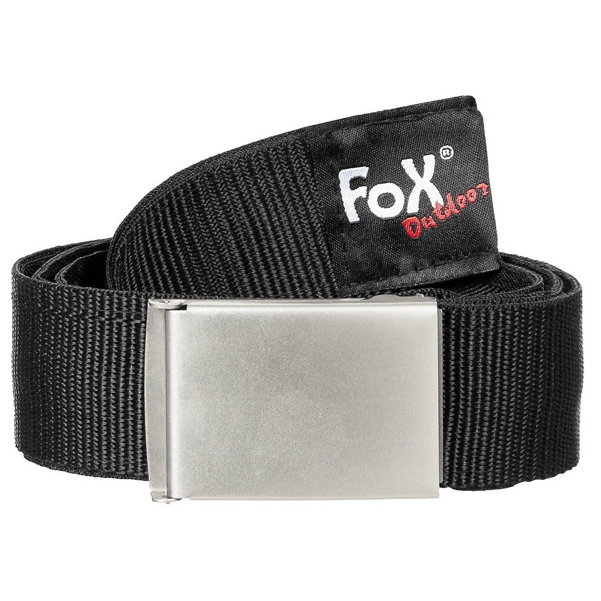FoxOutdoor Tresorgürtel Ремни mit Innenfach, schwarz, 4 cm, Metallklappschloß silber im klassischen Design