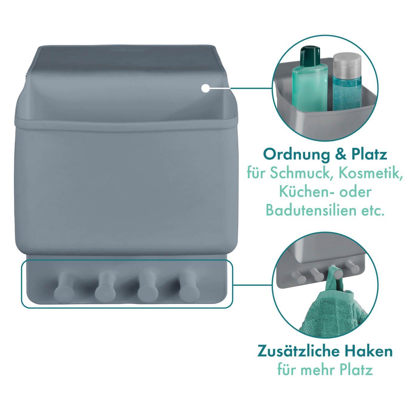 Aufbewahrung Bad ohne AMPIO Organizer Kosmetik Küche Büro bohren WC WENKO Badregal