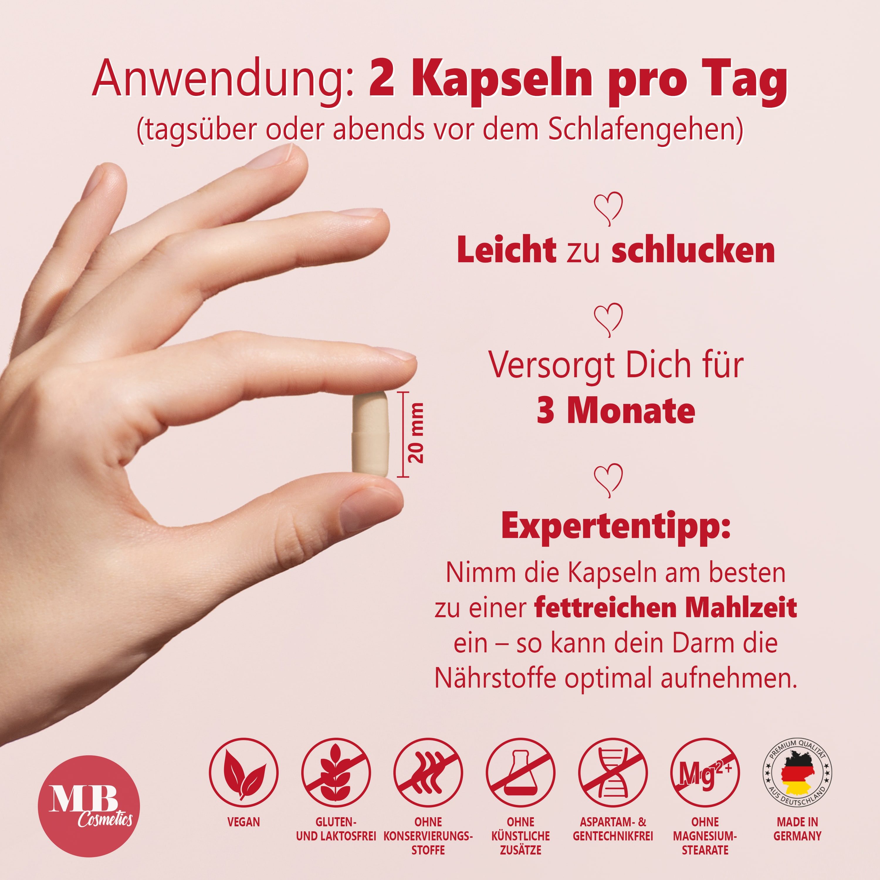 Medical Beauty Cosmetics Bio Ashwagandha KSM-66 mit Melatonin, Magnesium, Vegan, 180 Kapseln, 1 er Packung à 74 g, KSM-66® Wurzelextrakt, 5% Withanolide, ind. Schlafbeere, laborgeprüft