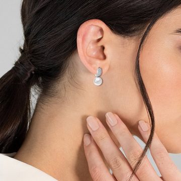 Rafaela Donata Paar Ohrhänger Ohrschmuck, Sterling Silber, Zirkonia, Muschelkernperle