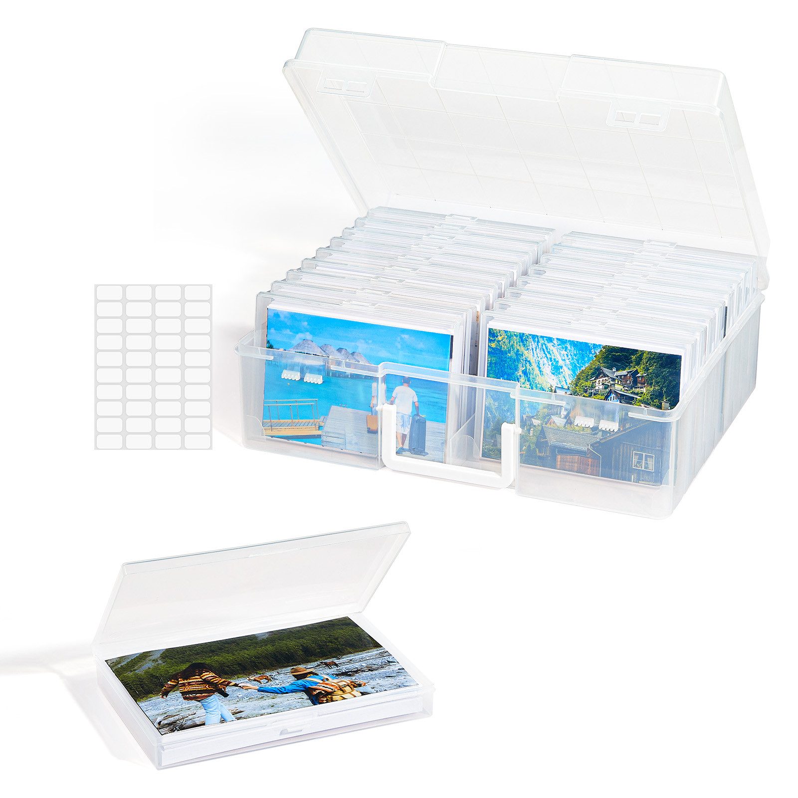 Lifewit Fotobox Fotoaufbewahrungsbox,18 Fotohalter, Foto Organizer Kunststo günstig online kaufen