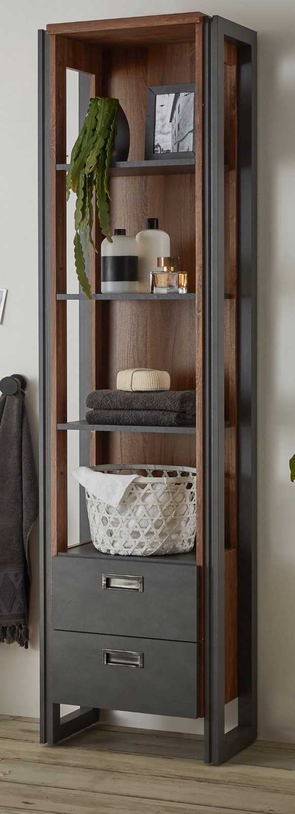 Furn.Design Badregal Auburn, Badschrank in Eiche günstig online kaufen