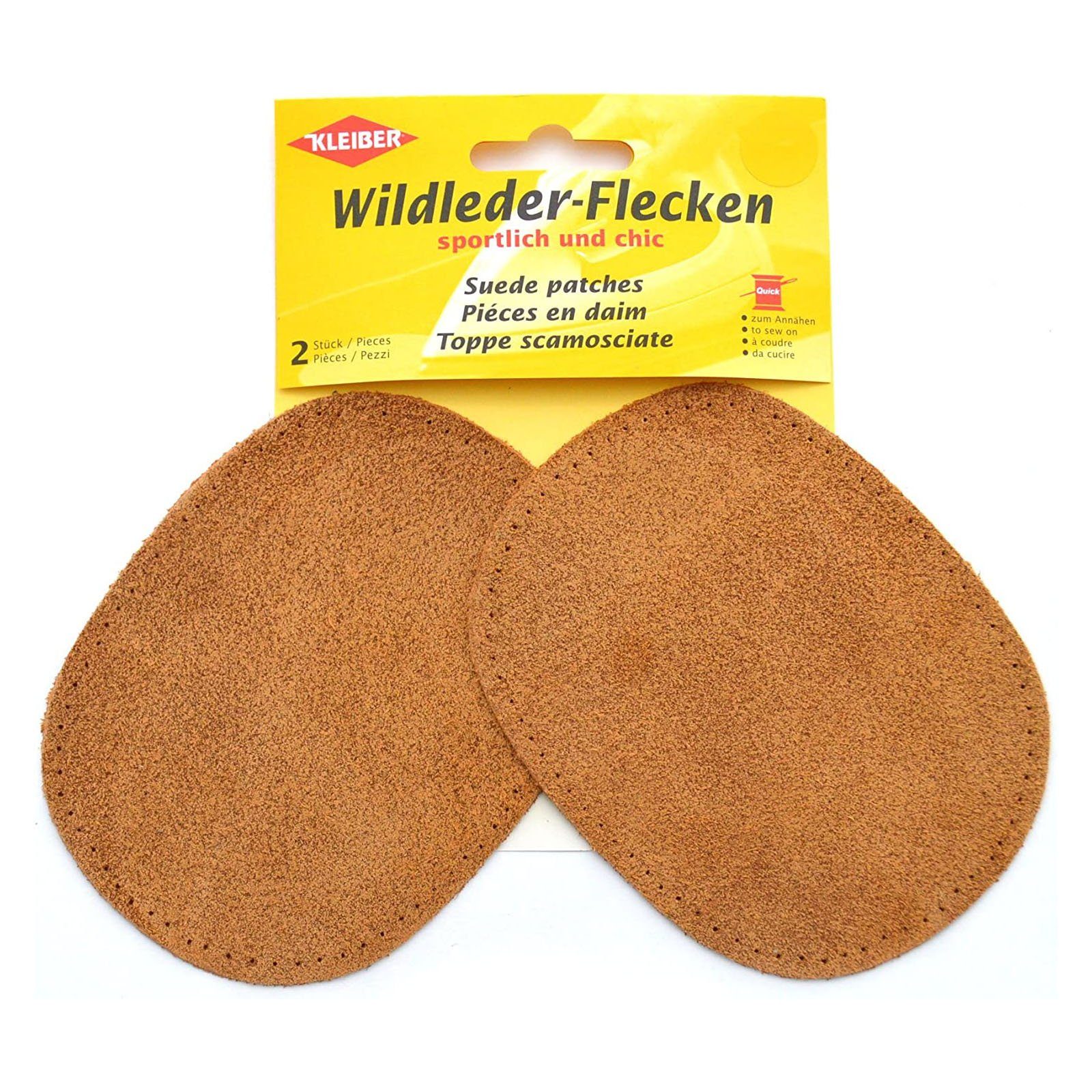 Wildleder-Aufnähflecken, KLEIBER Nähkästchen KLEIBER 125 mm, braun x 100