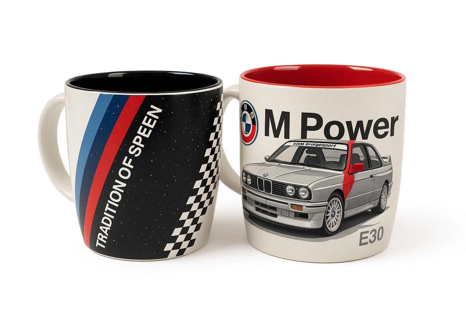 BMW Tasse 2x BMW M Logo Tasse Kaffebecher Kaffeetasse Becher Geschenk-Set E30, 1-tlg.