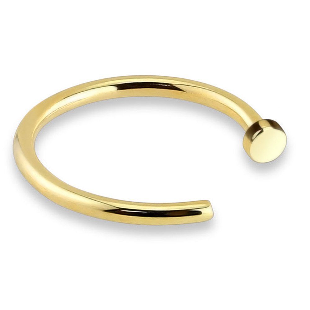 viva-adorno Nasenpiercing 0,8mm Nasenring Piercing Hoop Ring Chirurgenstahl 316L Ohrpiercing, Helix Nasenstecker Gold | Nasenpiercings