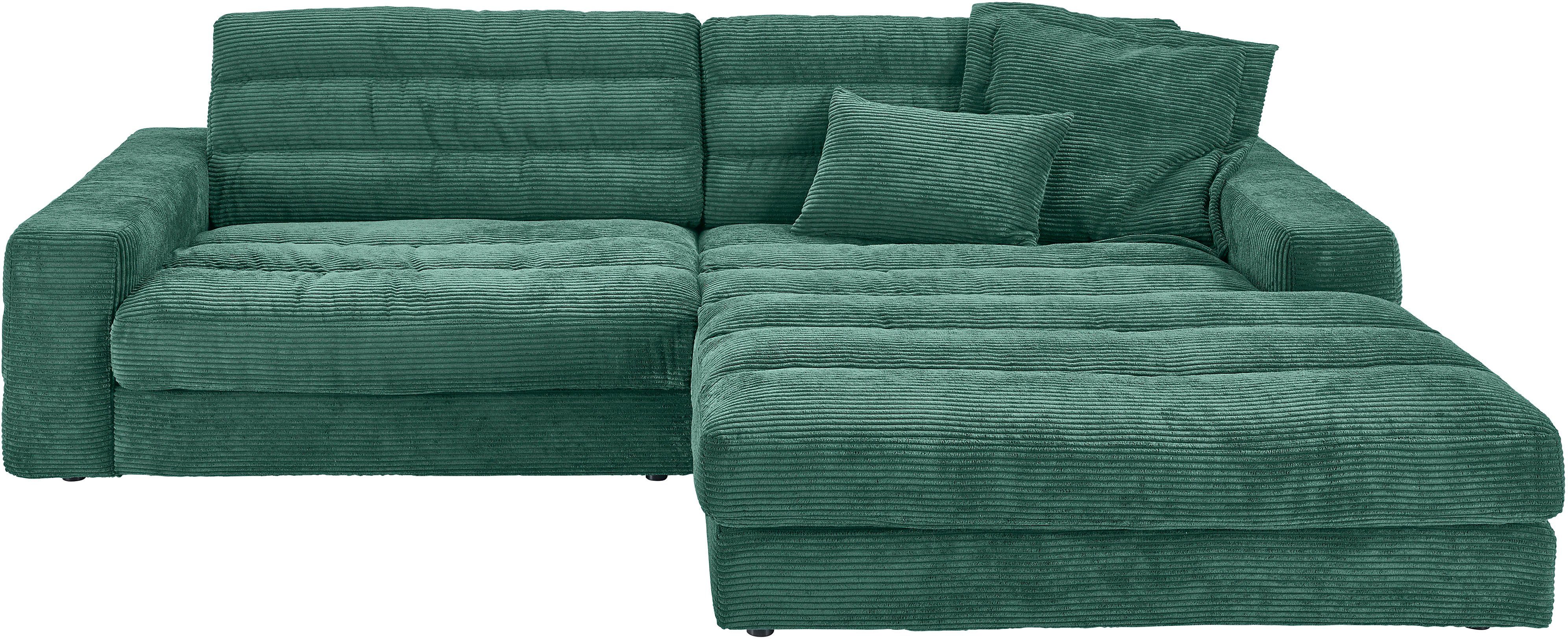 grün feiner mit Lose Ecksofa Cord-Bezug Candy Rückenkissen, 3C Stripes, Quersteppung,