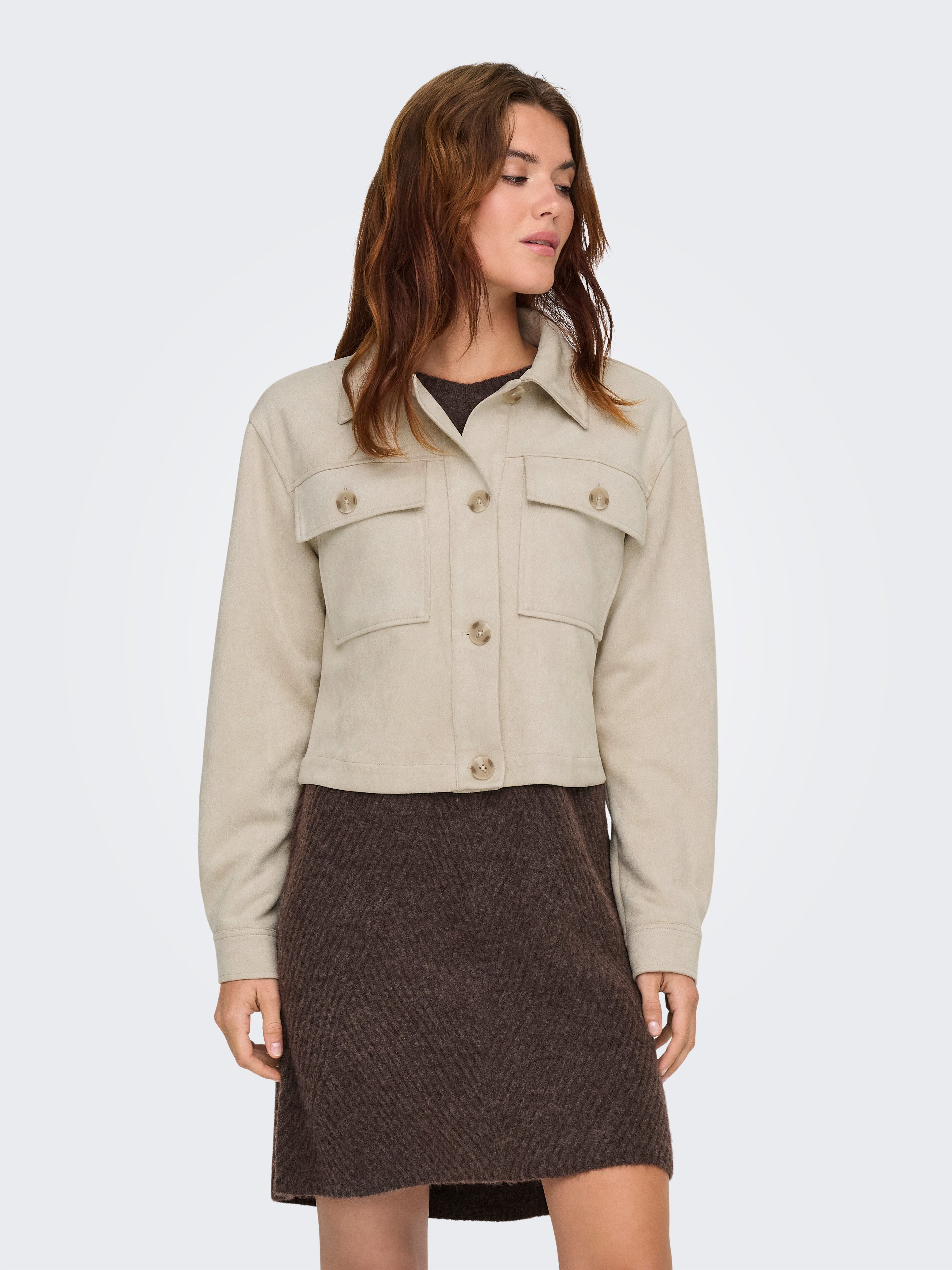 ONLY Kurzjacke ONLBELICIA LIFE FAUX SUEDE JACKET OTW aus weichem Wildlederi günstig online kaufen