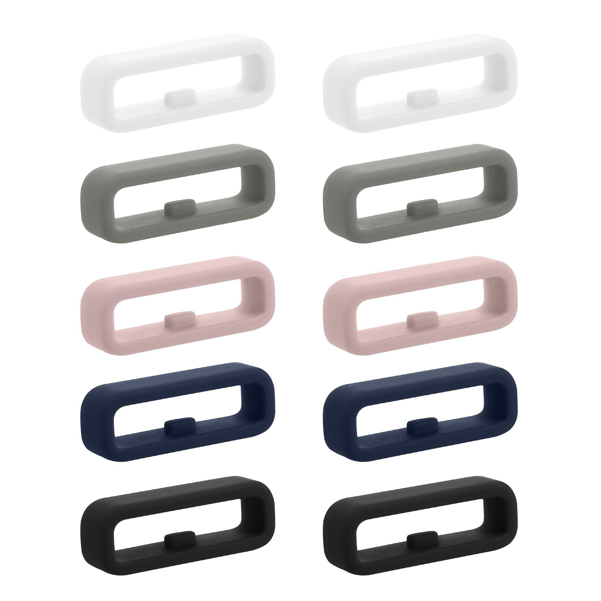 kwmobile 10x Smart Watch Band Halterung für 18mm Smartwatch Strap (Universal) Smartwatch, 10-tlg., Bandschlaufe für Fitness Tracker und Smart Uhr aus Silikon