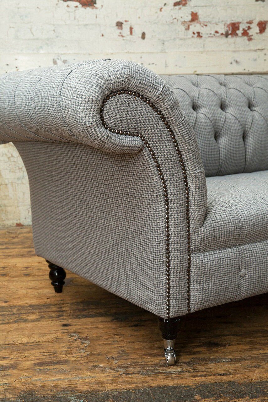 JVmoebel Chesterfield-Sofa, Chesterfield 3 Sitzer Sofa Couch cm 225 Sofa Design