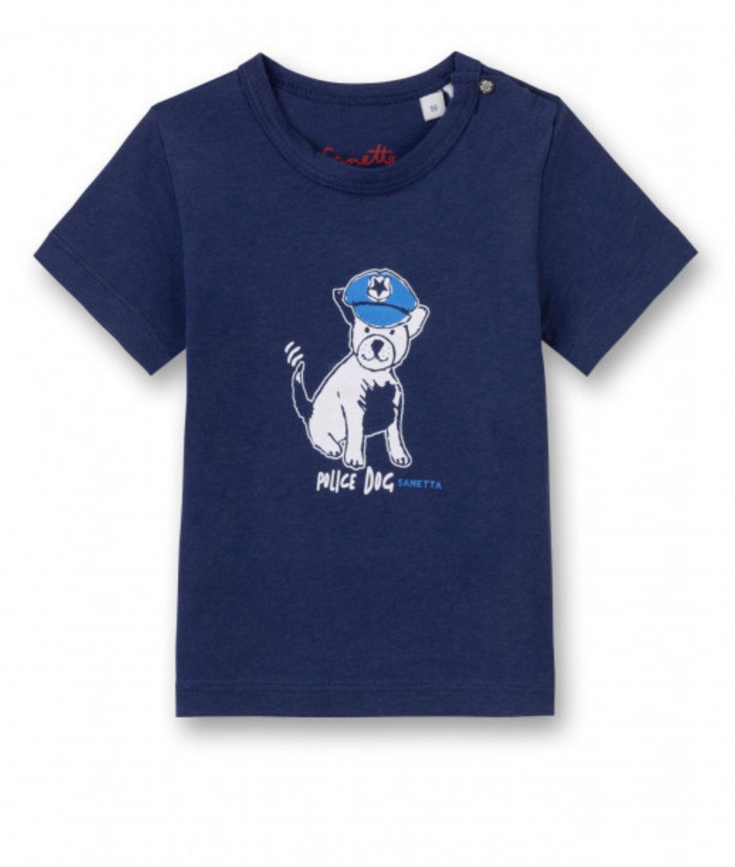 Sanetta T-Shirt Baby T-Shirt aus Baumwolle mit Hunde Print und Statement Motiv