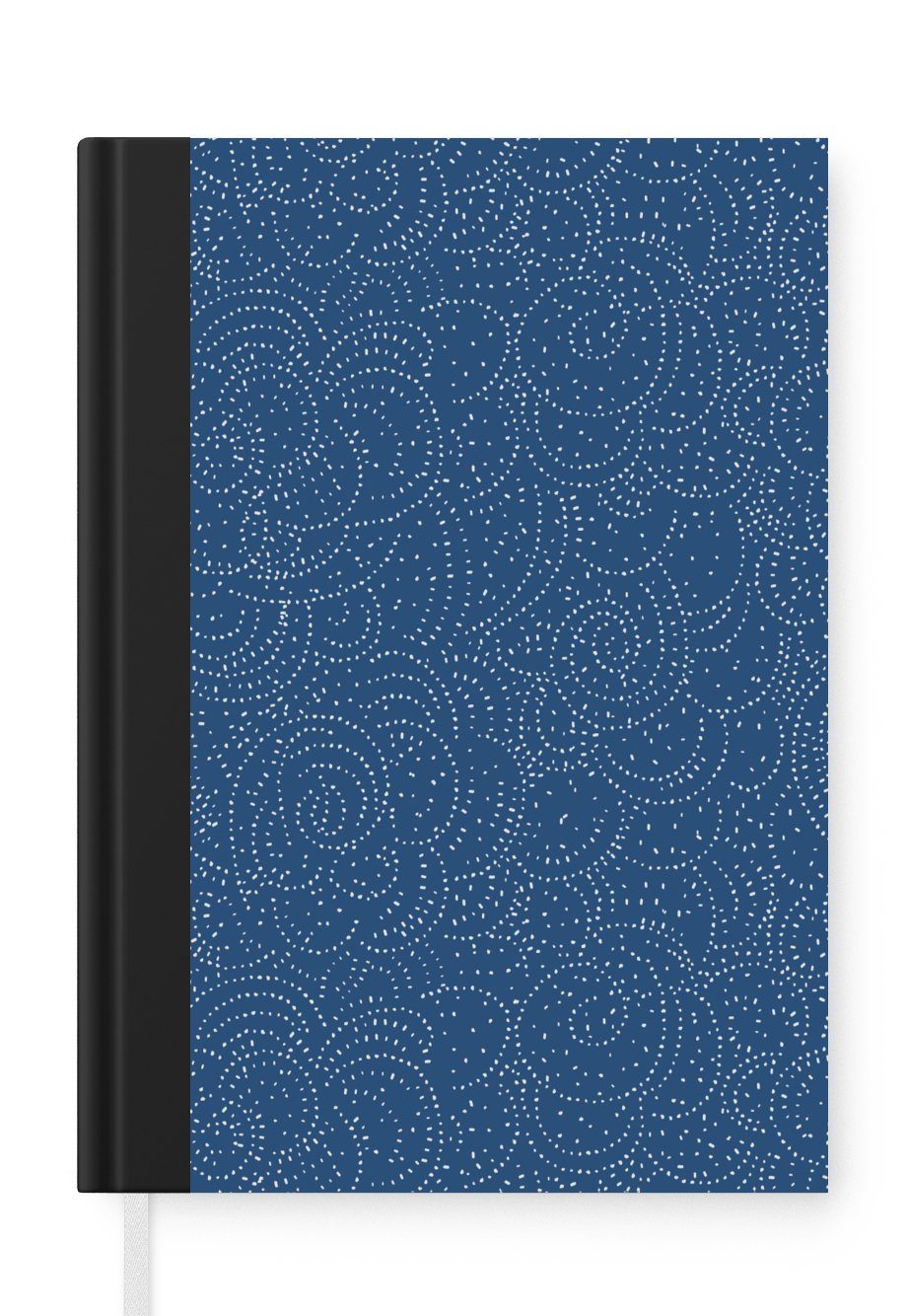 MuchoWow Notizbuch Muster - Blau - Japan, Journal, Merkzettel, Tagebuch, Notizheft, A5, 98 Seiten, Haushaltsbuch