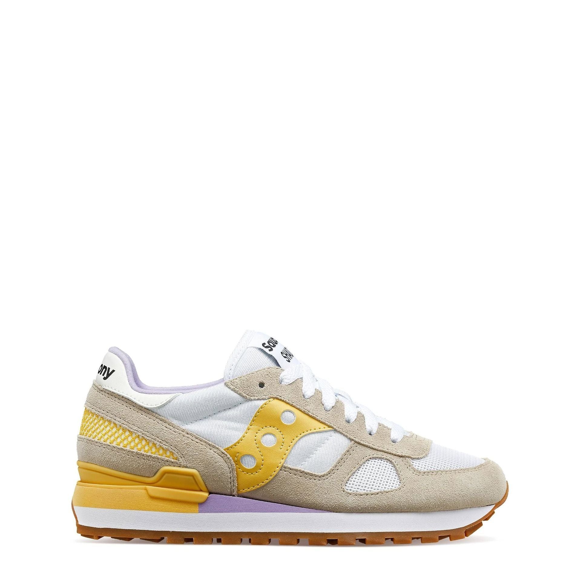 Klassisches Sneaker Weiß Saucony Sneakers Saucony (S1108-846), Rundspitze mit Damen Design Shadow