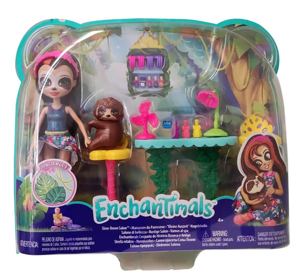Enchantimals Spielfigur Enchantimals GFN54 - "Kleine Auszeit" Nagelstudio, (Set, 13-tlg., Enchantimals-Puppe, Faultier-Tierfigur, Accessoires)