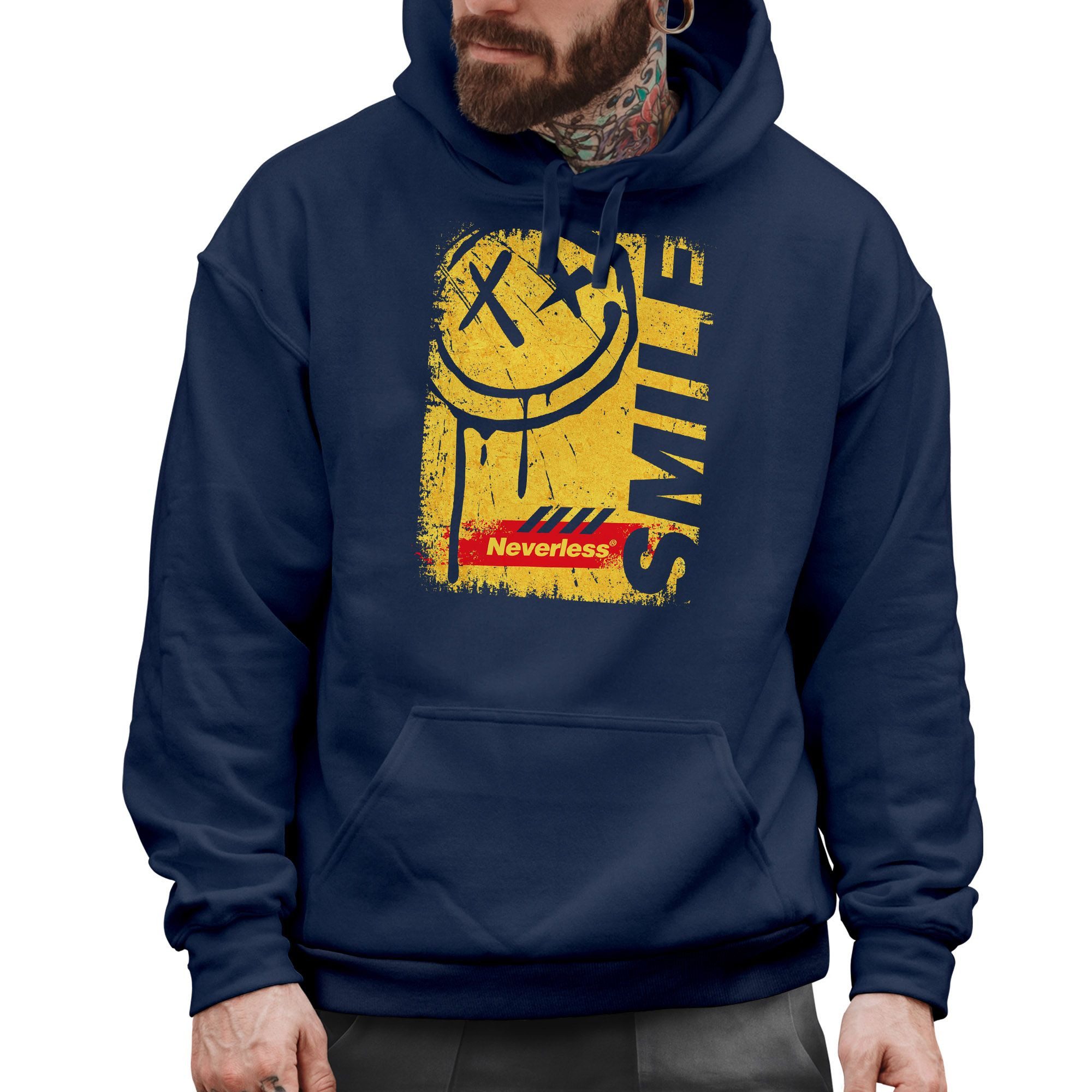 Neverless Hoodie Hoodie Herren Print Aufdruck günstig online kaufen