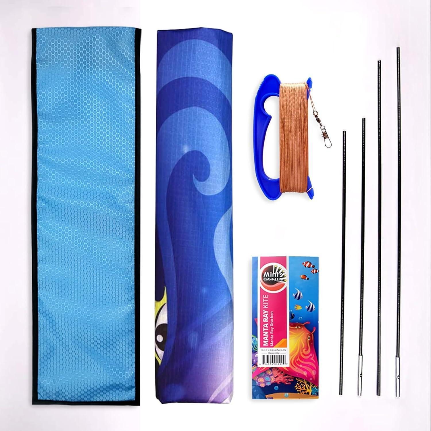 LuxusKollektion Flug-Drache Drachen Delta Einleiner Devilfish Flugdrachen Kinder Blau