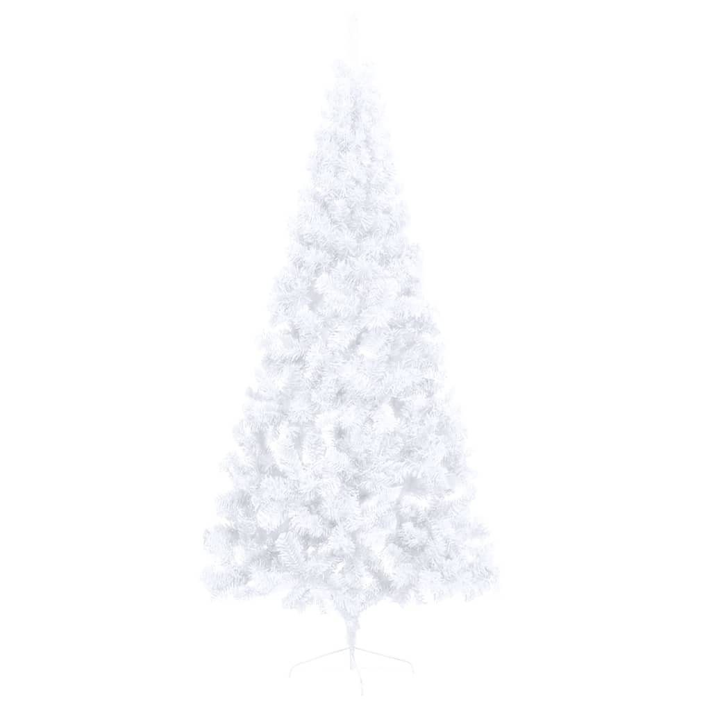 Weiß Halb-Weihnachtsbaum Künstlicher Künstlicher 180 mit cm furnicato Ständer PVC Weihnachtsbaum