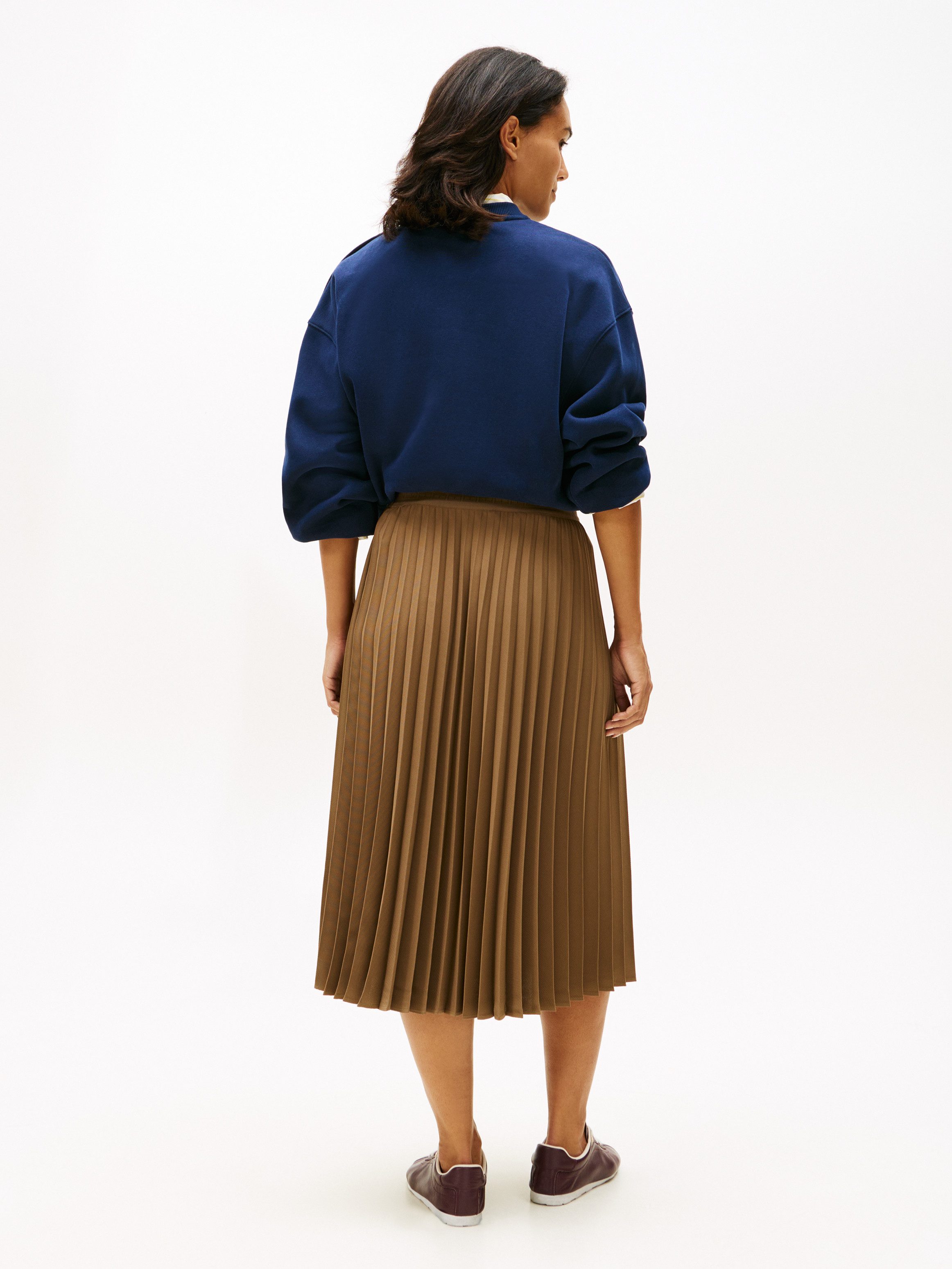 Tommy Hilfiger Plisseerock FLUID PLEATED PULL ON MIDI SKIRT