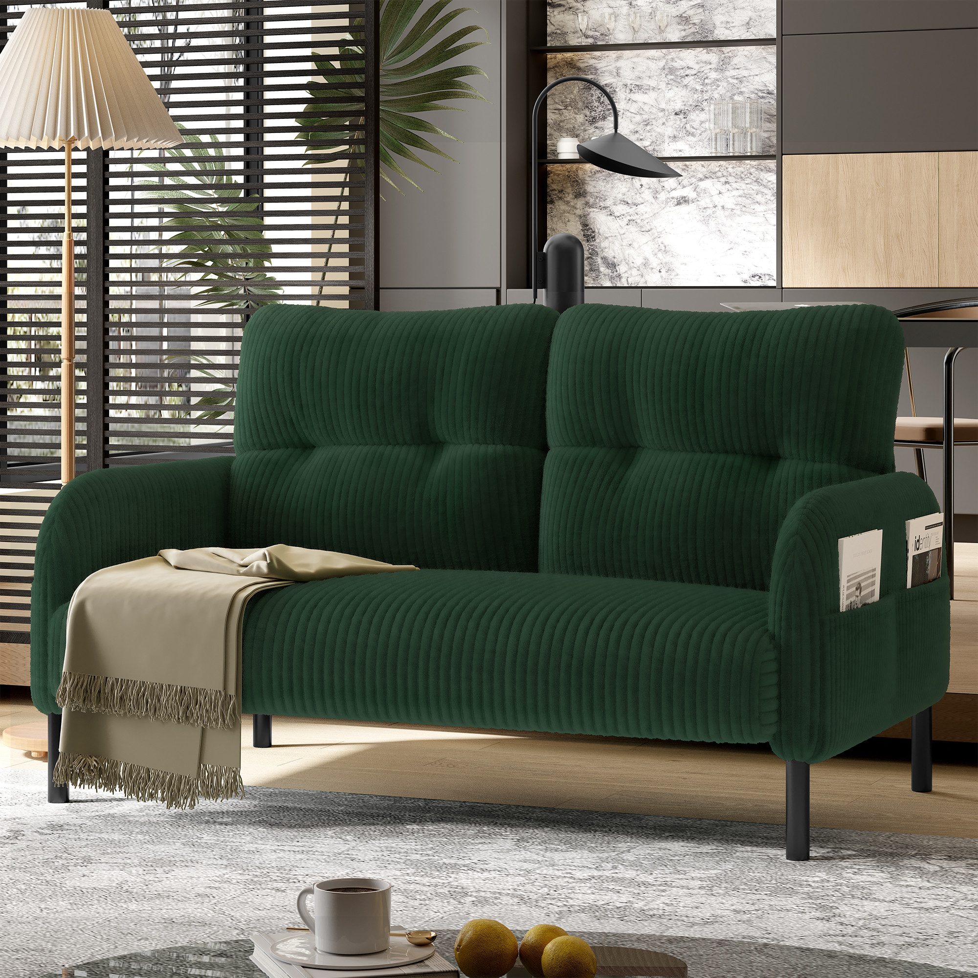STILVORA Wohnzimmer-Set aus Cordstoff,Zweisitzer Relaxsofa mit günstig online kaufen