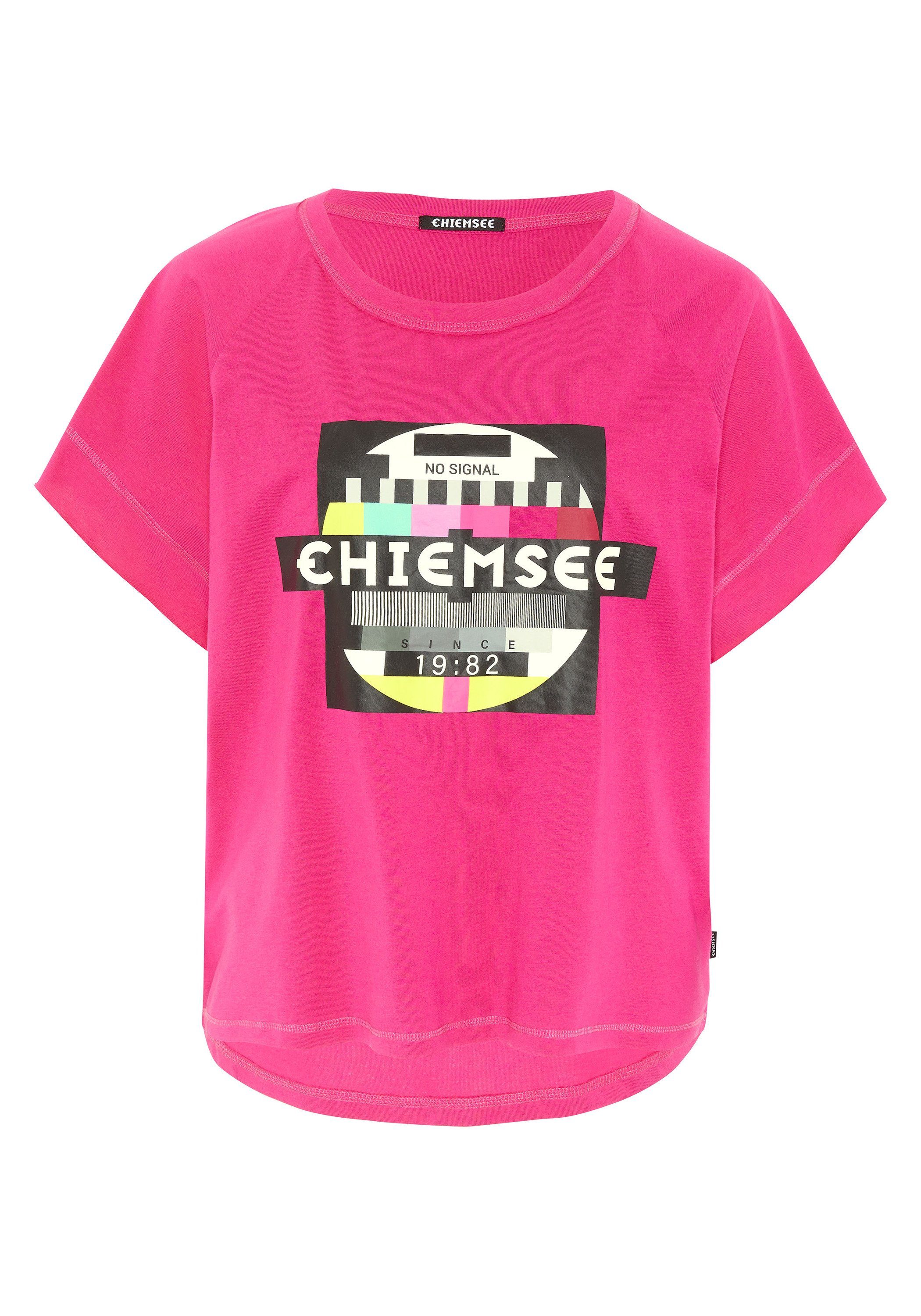 Chiemsee Print-Shirt Kastiges T-Shirt mit NO-SIGNAL-Print 1 Beetroot Purple