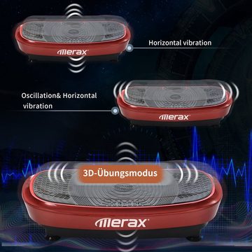 Merax Vibrationsplatte 3D Vibrationsplatte + Bluetooth Musik, 2 Kraftvolle Motoren, 400 W, Einmaliges Design, Trainingsbänder, Fernbedienung, belastbar bis 150kg