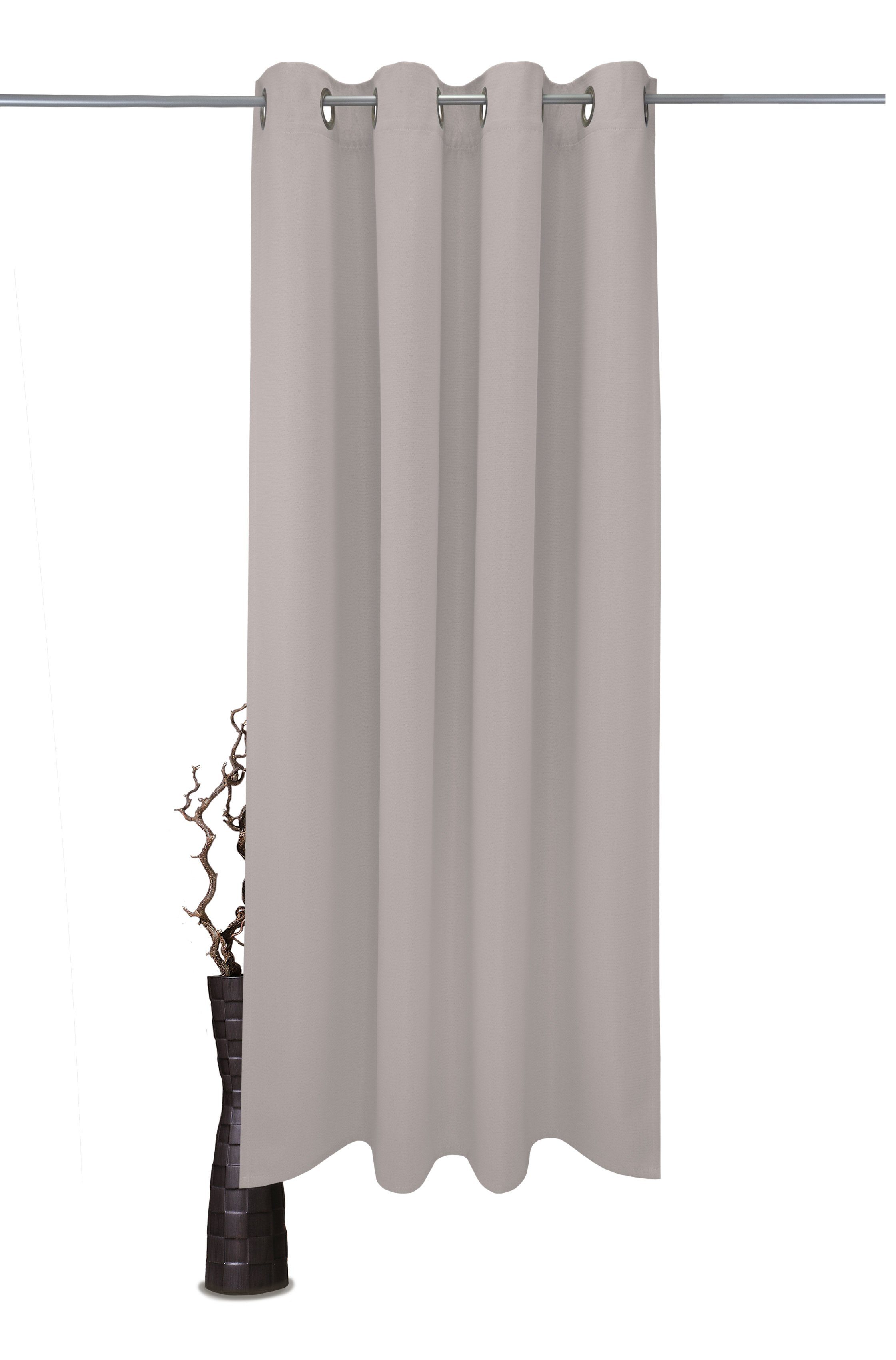 Vorhang Sandro, VHG, Ösen (1 abdunkelnd, beige Breite Verdunkler, Polyester, St), cm 140 einfarbig