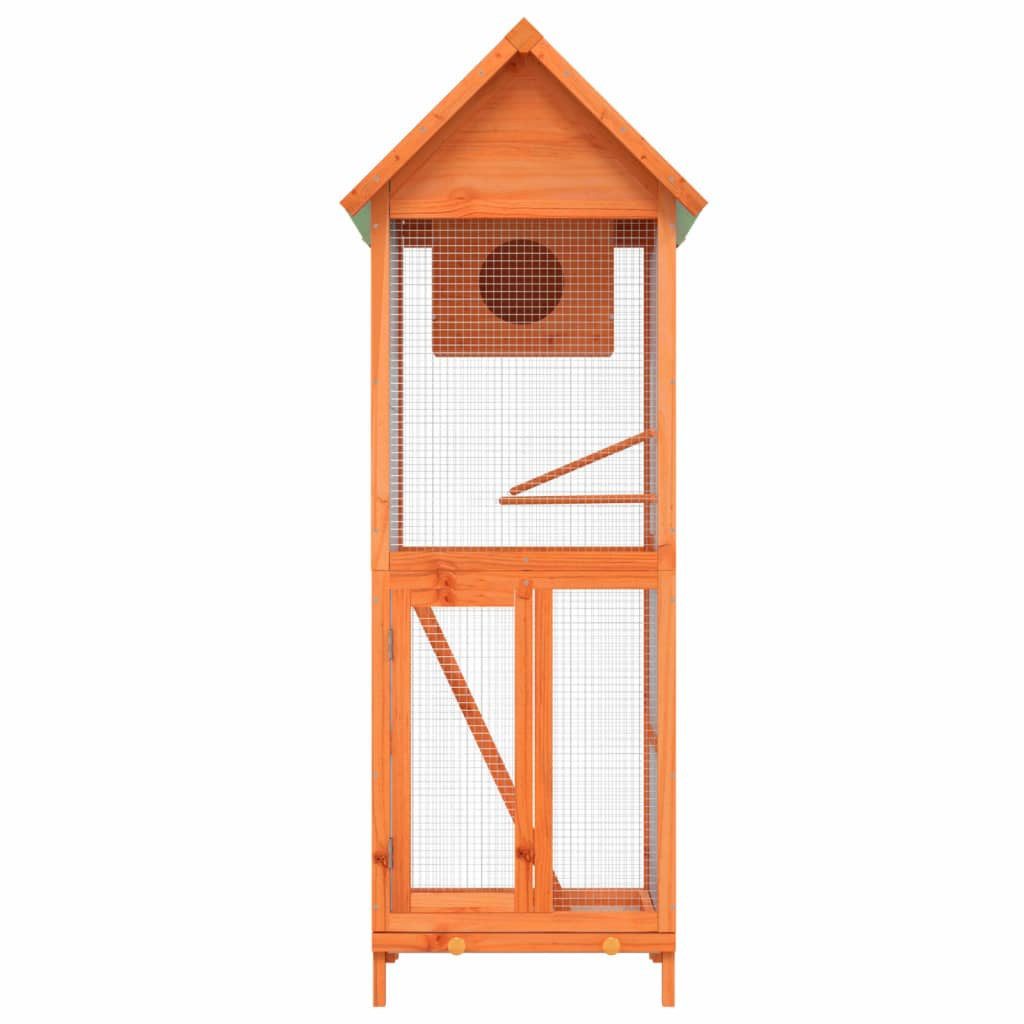 vidaXL Voliere, Braun 60x58,5x160 cm Massivholz Kiefer
