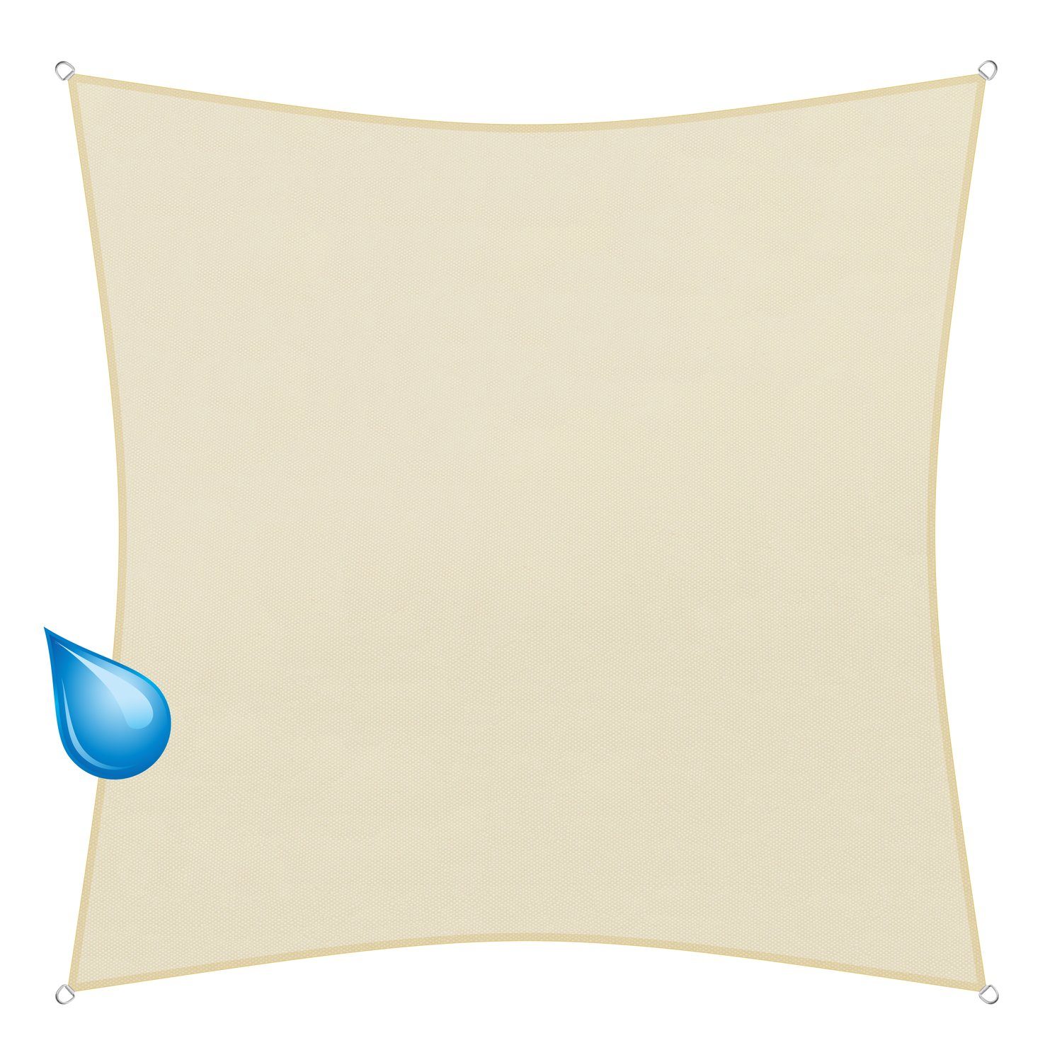 sunprotect Sonnensegel 5 x 5 m Quadrat, ideal für Garten, Balkon & Terrasse