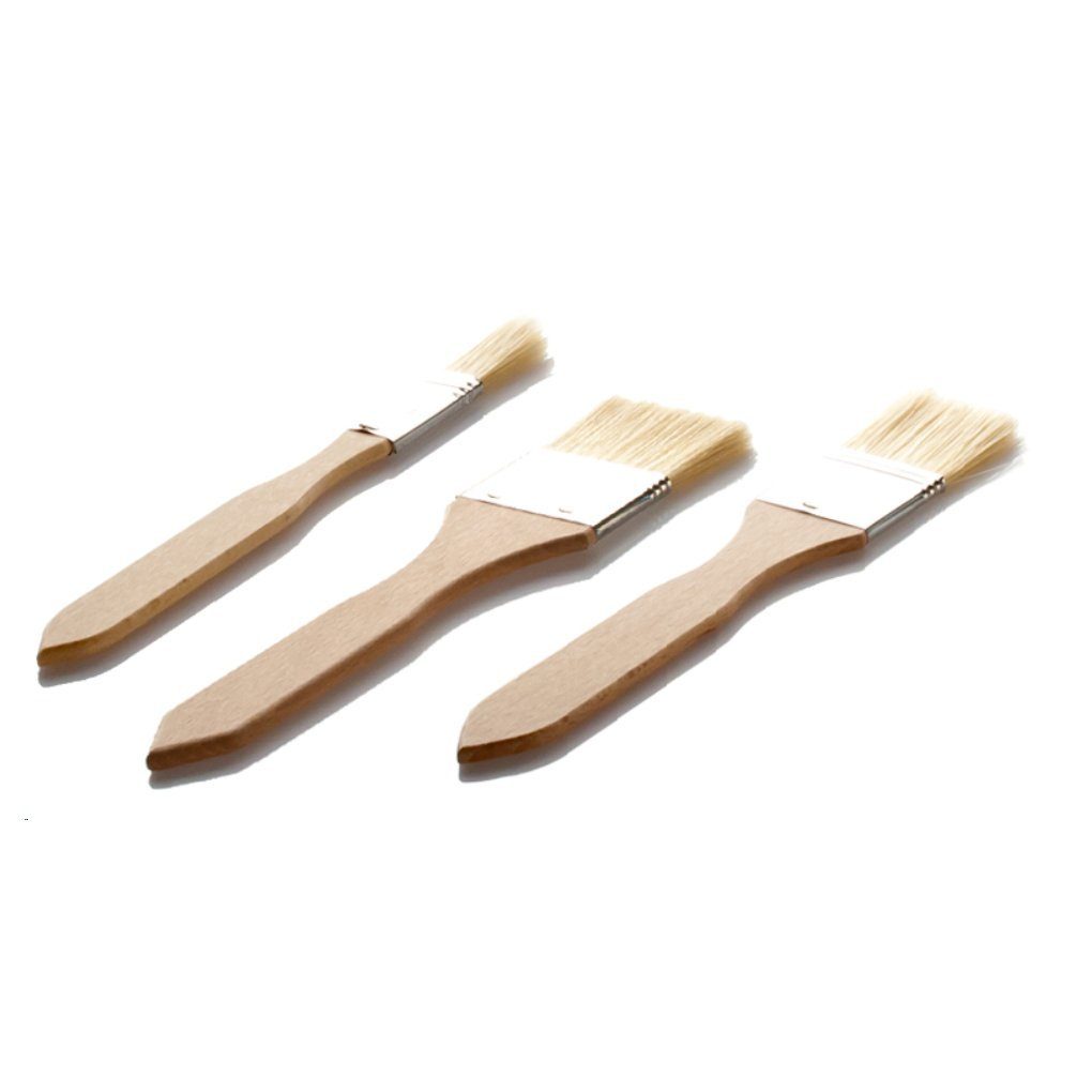 LARES Backpinsel Backpinsel - aus Buchenholz - 3er Set, zum einfachen Auftragen von Fett, Glasur, etc - Made in Germany