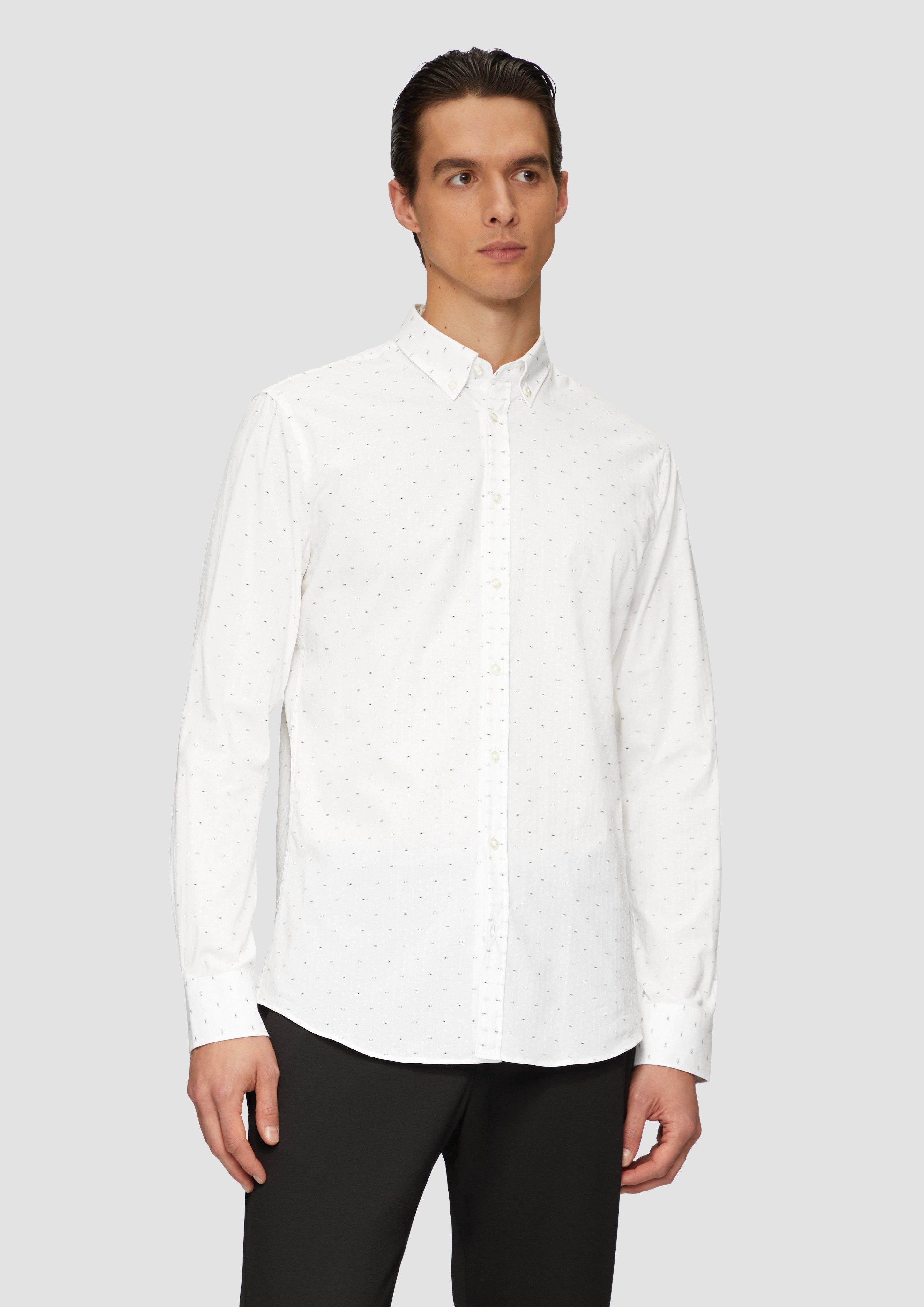 Langarmhemd Tailored Fit: Button-Down-Hemd aus Baumwollstretch