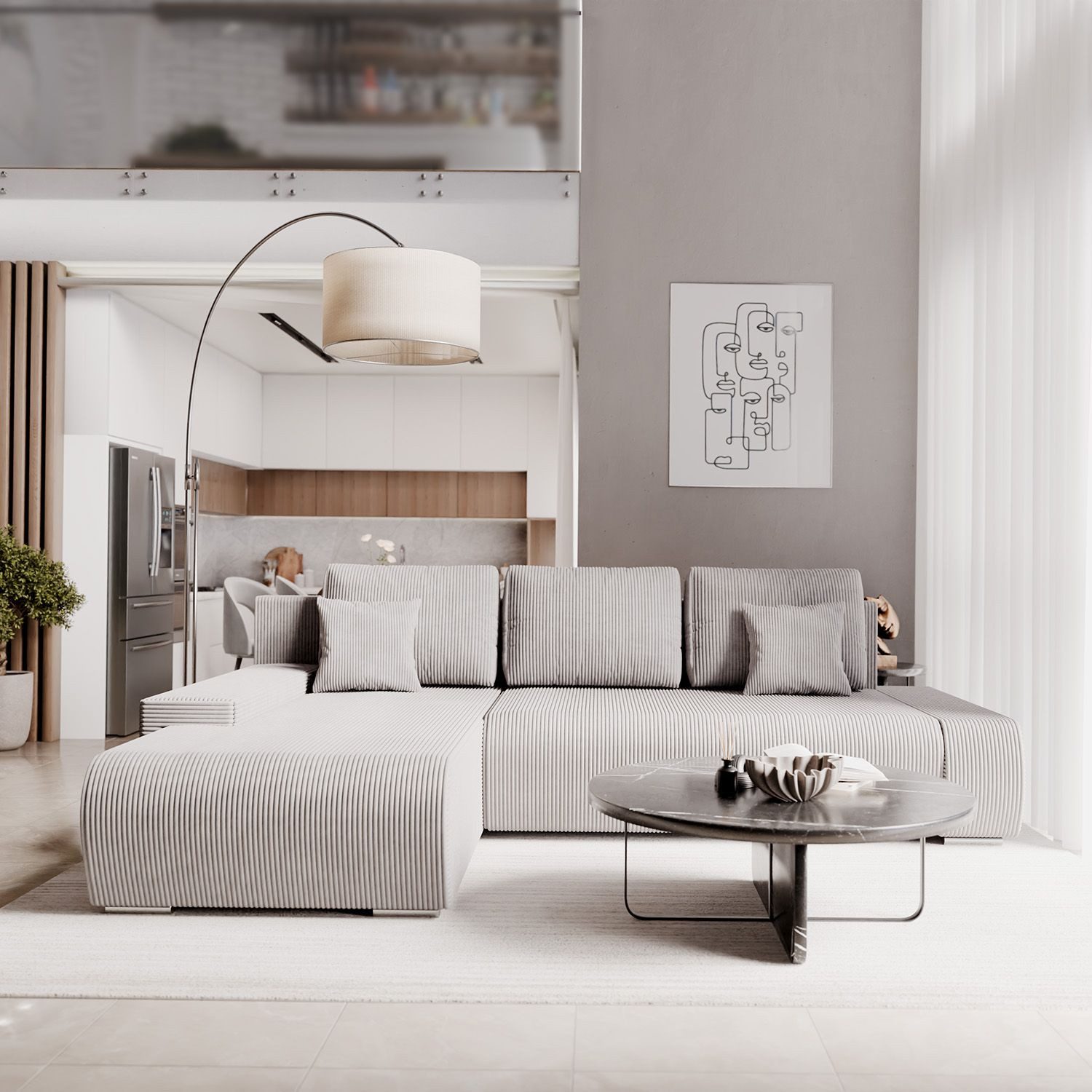 Juskys Ecksofa Iseo, modern, L-Form, Schlaffunktion, günstig online kaufen