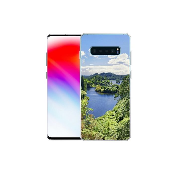 MuchoWow Handyhülle Panorama des Whanganui-Nationalparks in Neuseeland Phone Case Handyhülle Samsung Galaxy S10+ Silikon Schutzhülle FN11391