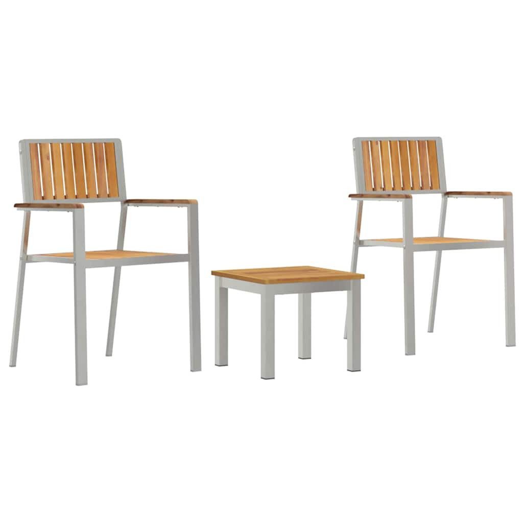 vidaXL Gartenlounge-Set Garten-Ess-Set 3 pcs Braun Massives holz, (3-tlg)