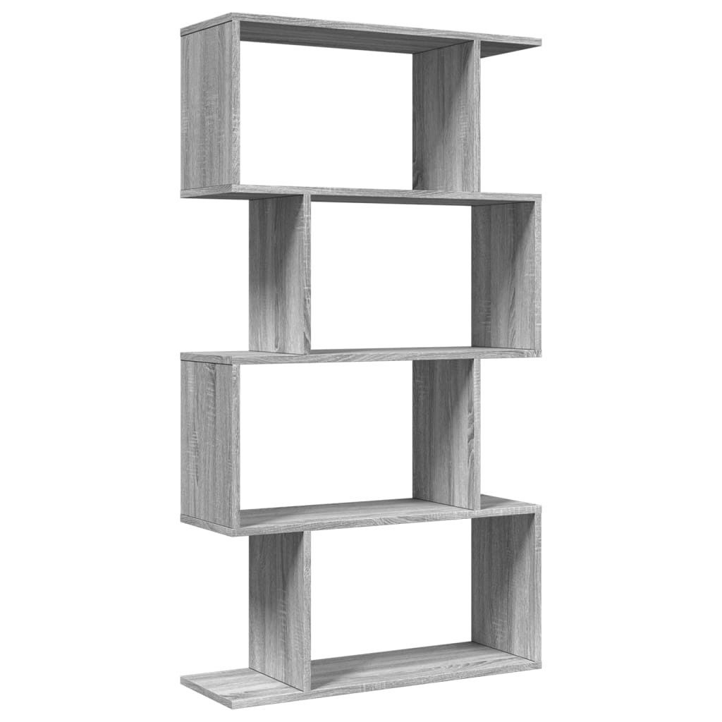 vidaXL Bücherregal Raumteiler-Bücherregal 4 Böden Grau günstig online kaufen
