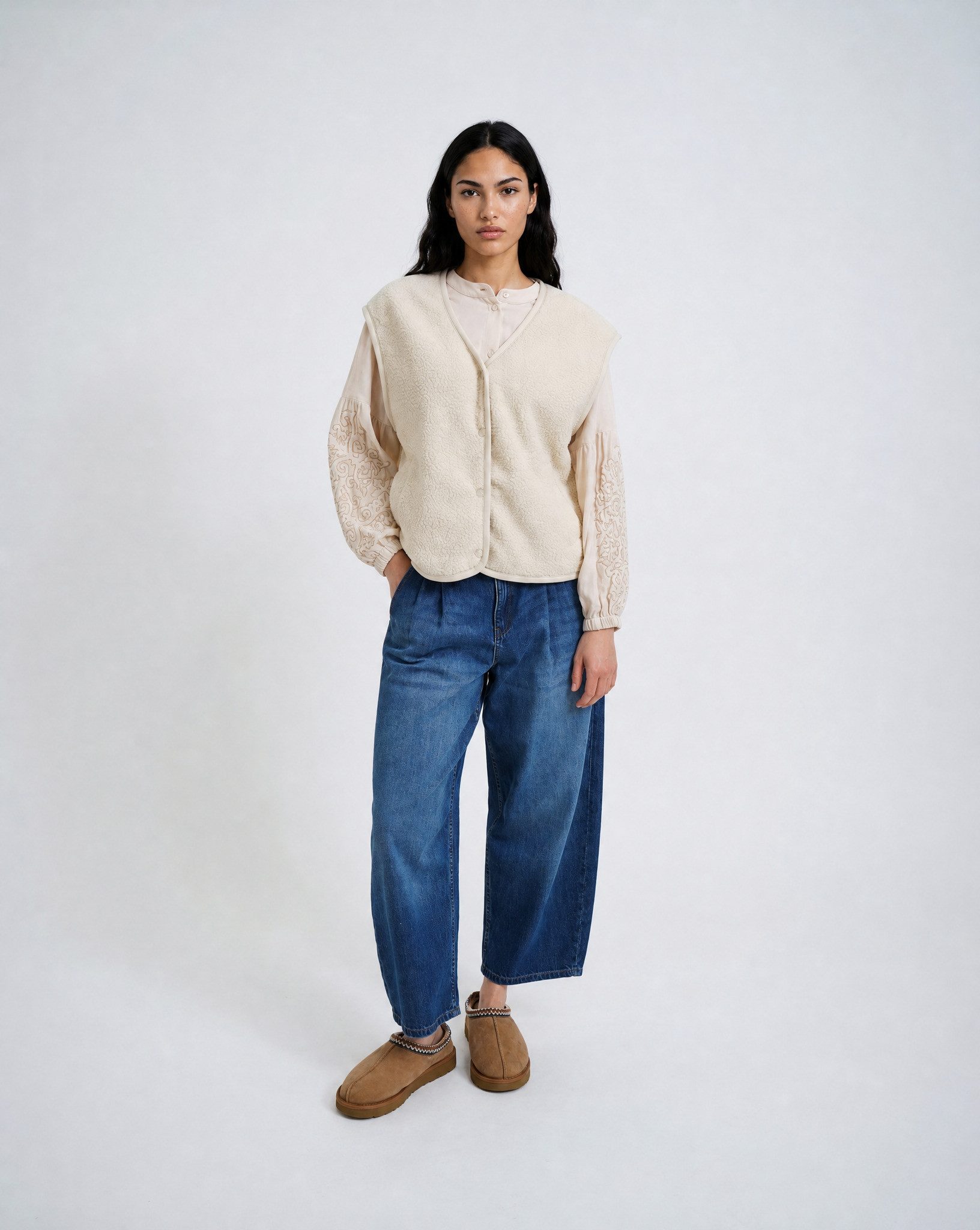 Smith & Soul Fleeceweste mit Druckknopfleiste