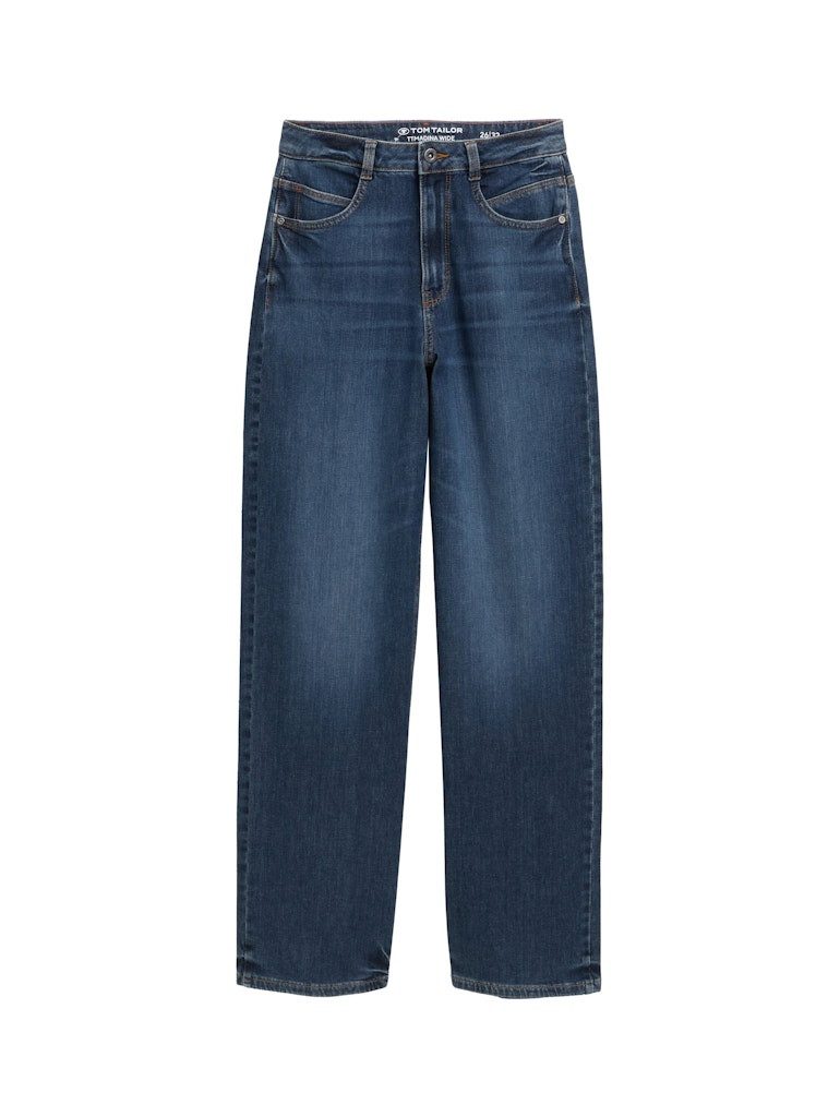 TOM TAILOR 5-Pocket-Jeans TTMadina Wide Leg USED MID STONE BLUE DENIM