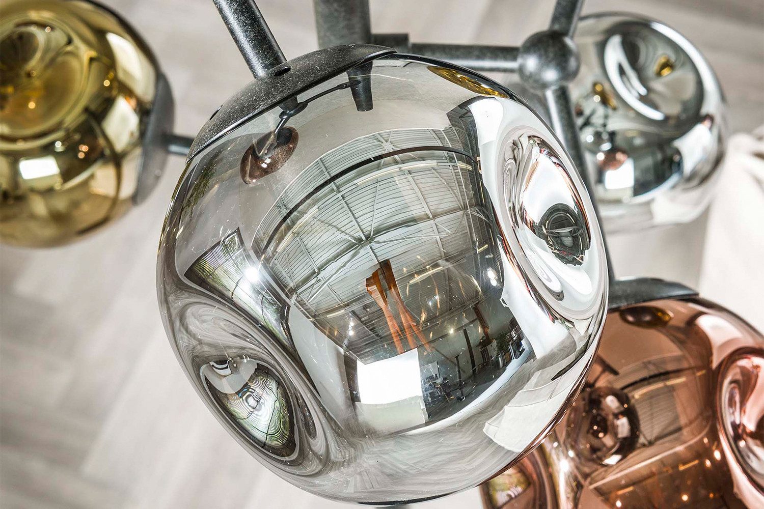 KAWOLA Stehlampe PELOTA, Stehlampe 6-flammig Glas schwarz