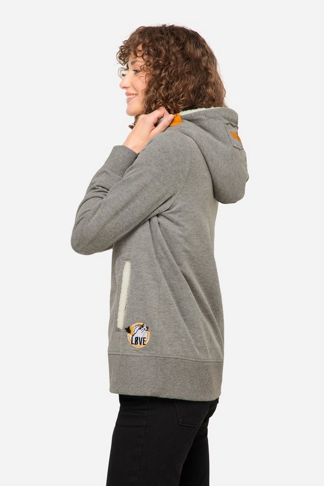 Laurasøn Sweatjacke Hoodie-Jacke Sweat Kapuze innen aus Teddy Langarm