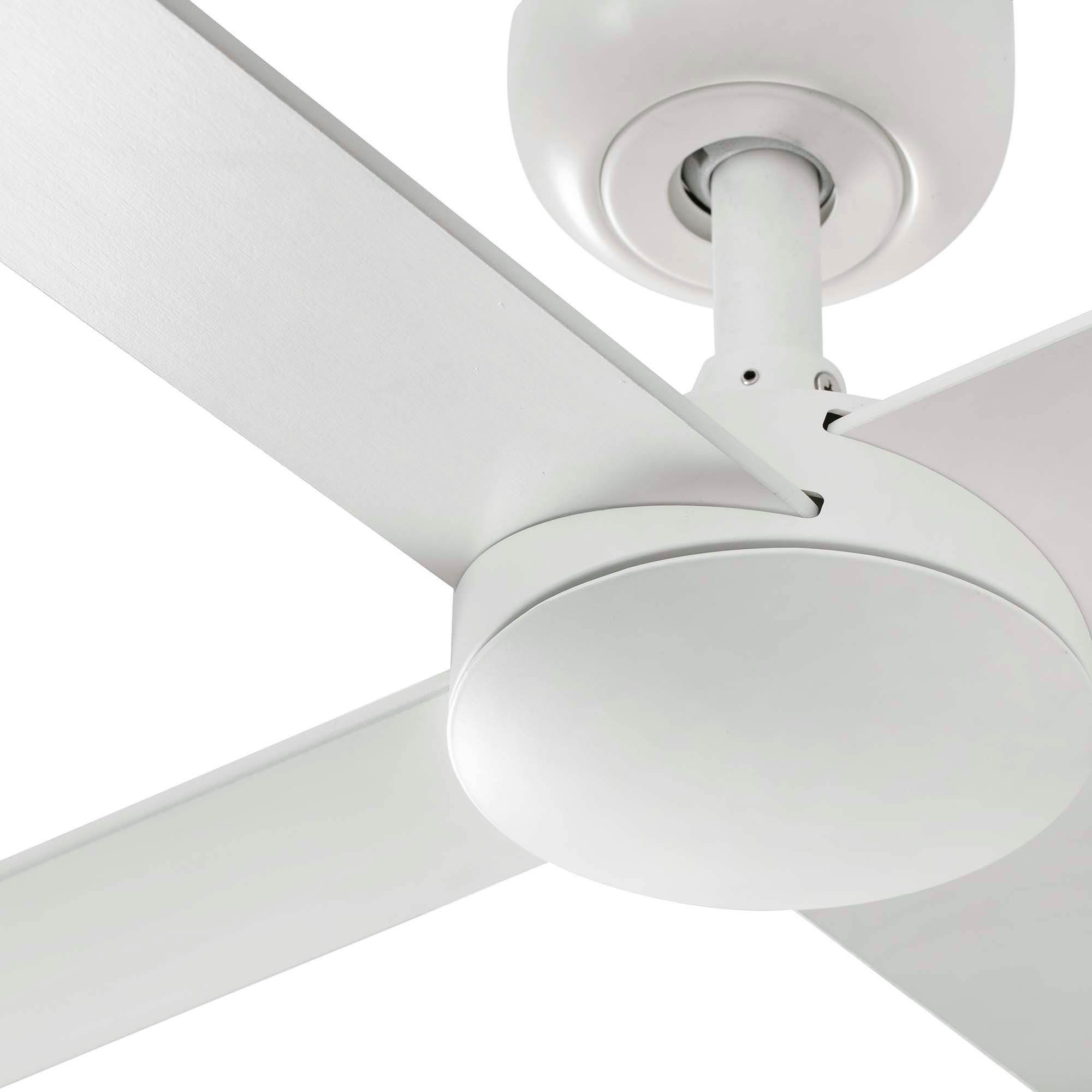 FARO Barcelona Deckenventilator DC Deckenventilator Rudder L-4 Weiß, Timer