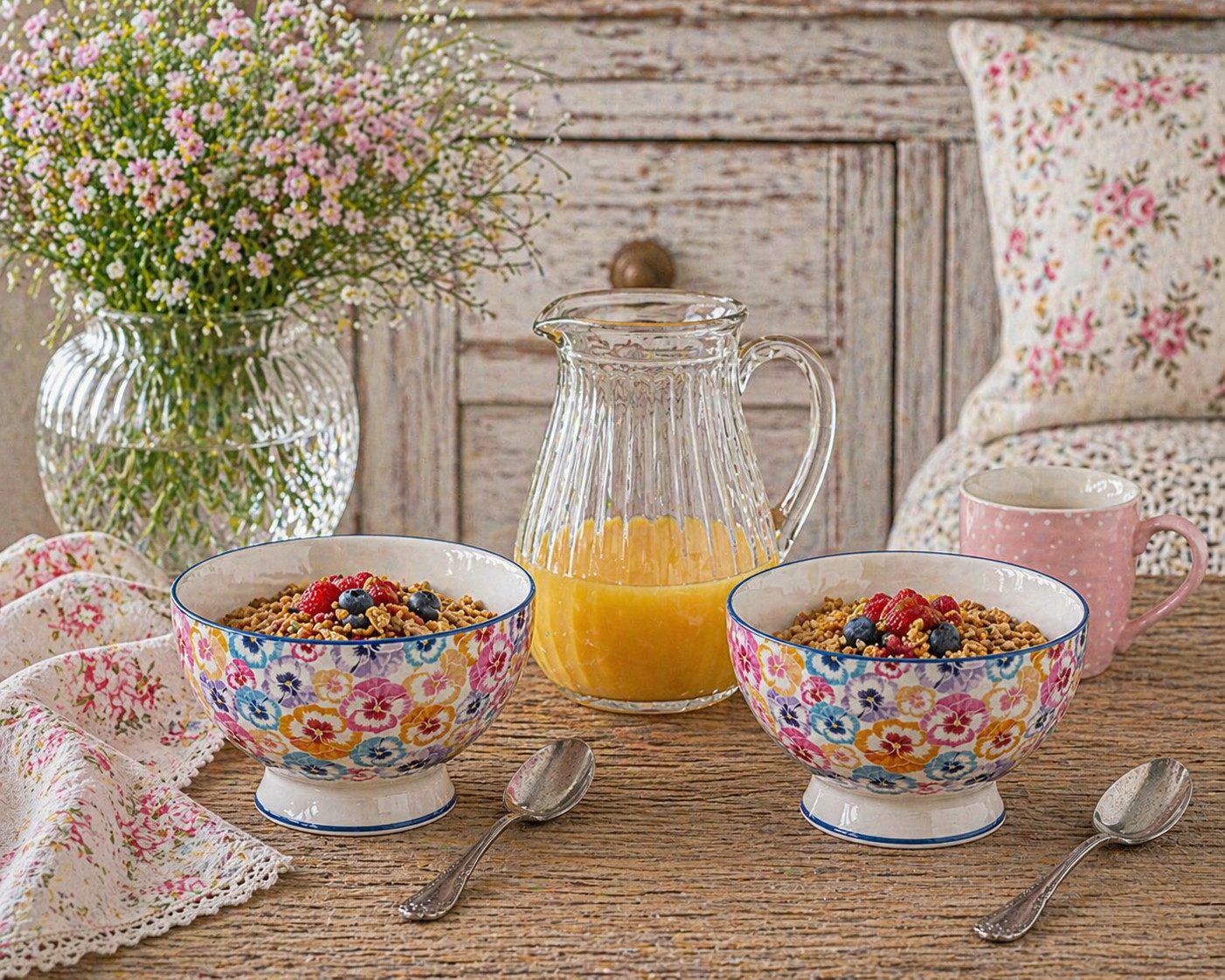 Greengate Suppenschale GreenGate Suppenschale Anine rosa/geblümt