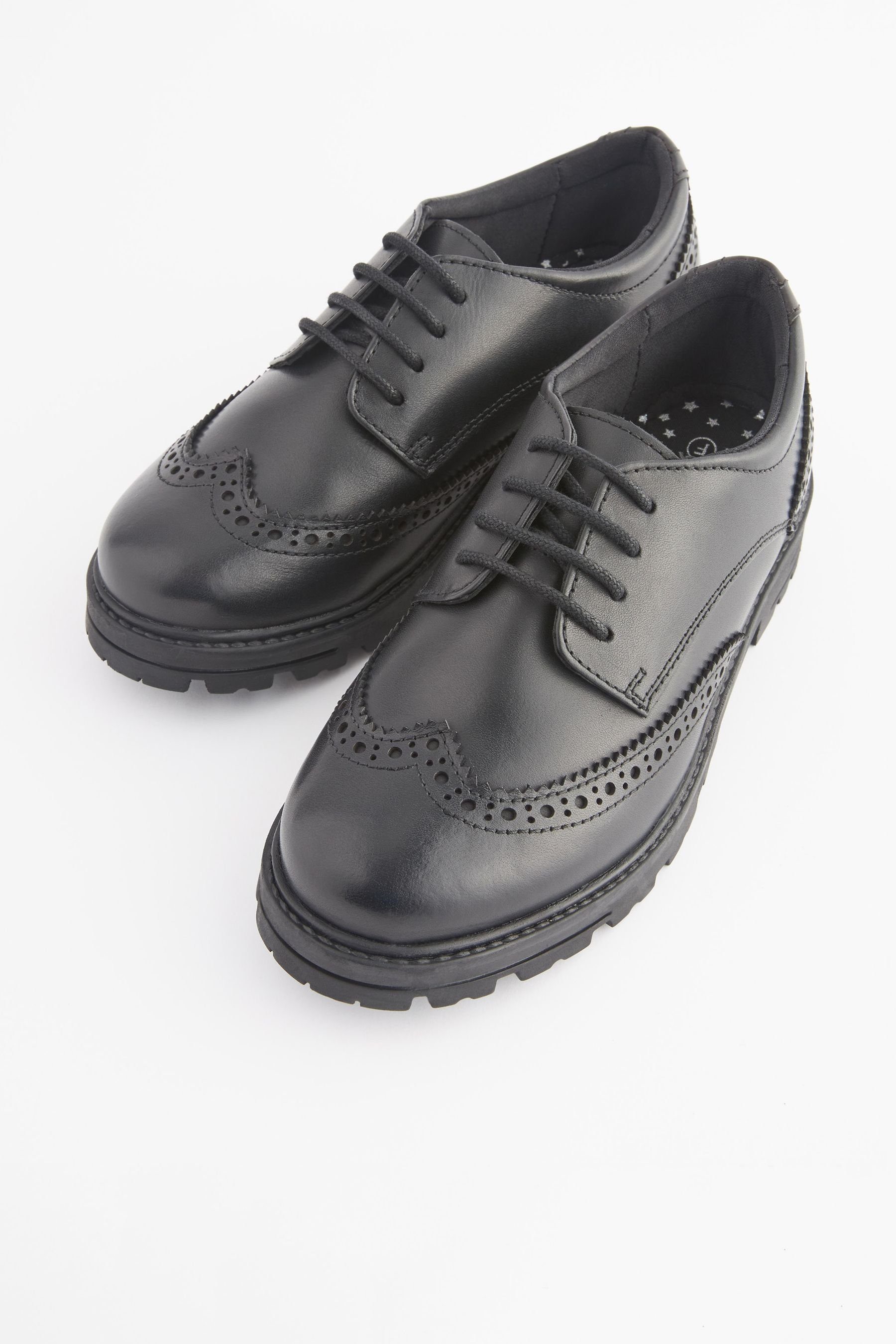 Next Markante Schnür-Brogues aus Leder, weite Passform Budapester (1-tlg)