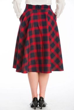 Banned A-Linien-Rock Sweet Check Rot Kariert Retro Vintage Swing Skirt