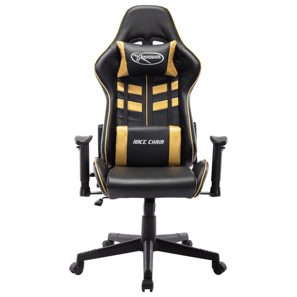 furnicato Gaming-Stuhl Schwarz und Golden 67x61x123-133 cm mit hoher (1 St)