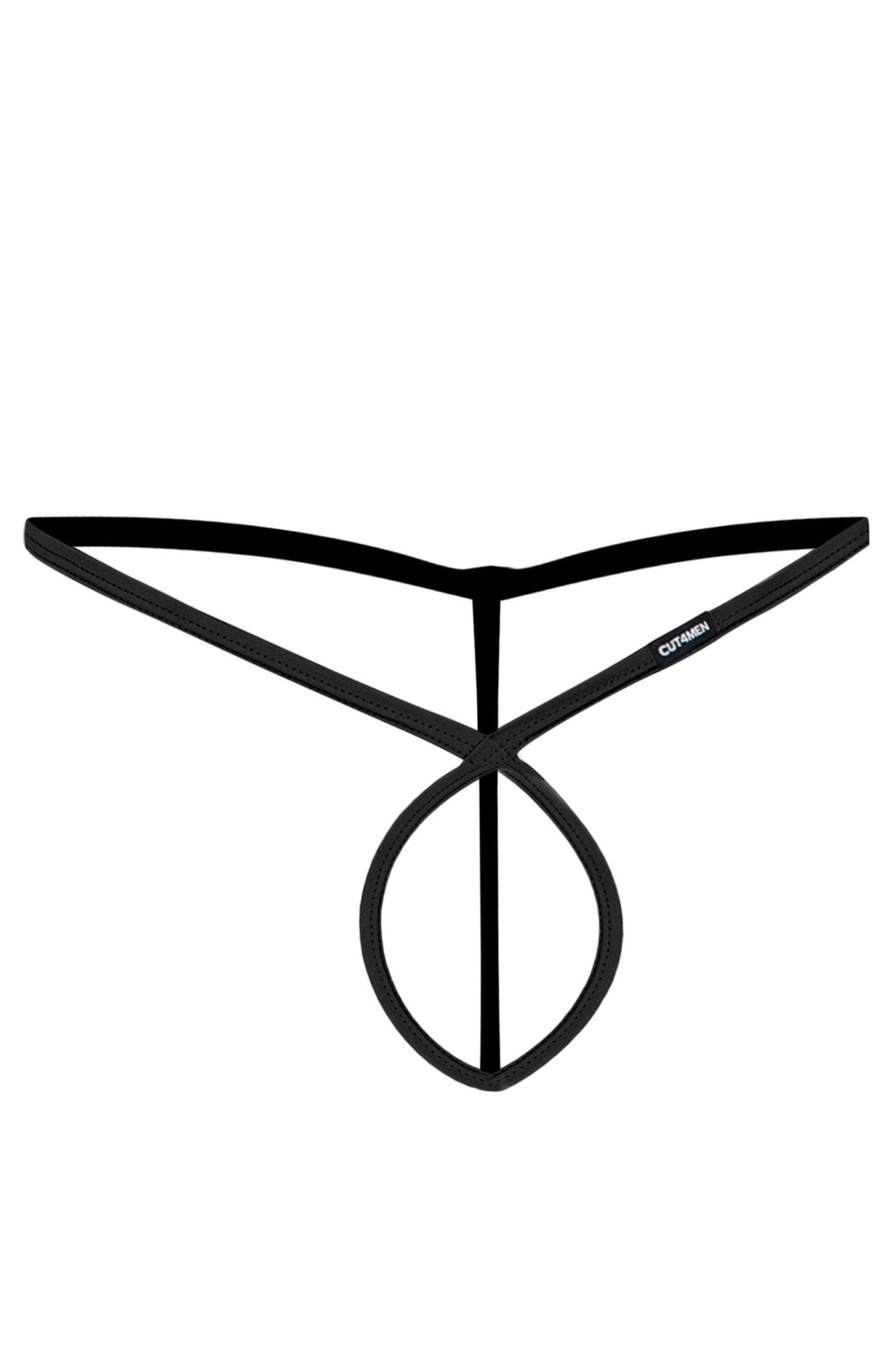 String Schwarzer Herren String ouvert Slip komplett offen elastisch